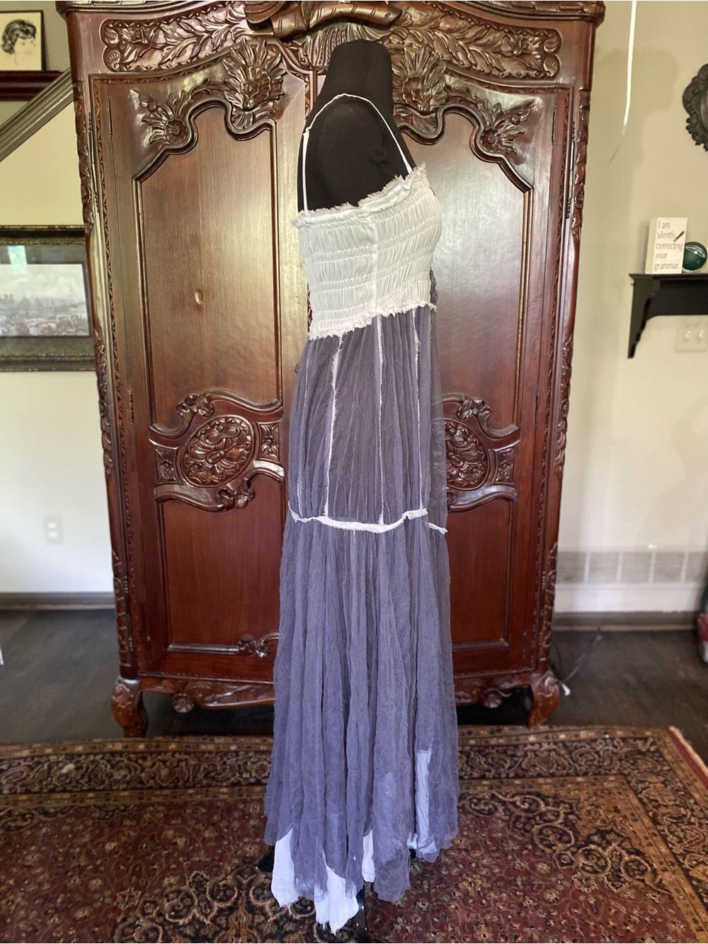 NWOT FREE PEOPLE INTIMATELY RAW TULLE MAXI SHEER MAXI SIZE M - Picture 7 of 12